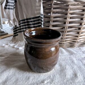 Vintage Brown Ceramic Jar